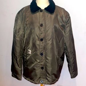 Lira Sherpa lined jacket, olive green L